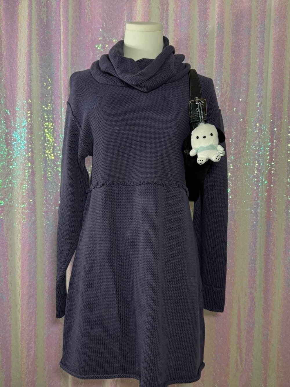 J. Jill Purple Reverse Seam Knit Sweater With Removable Turtleneck (M) ★彡